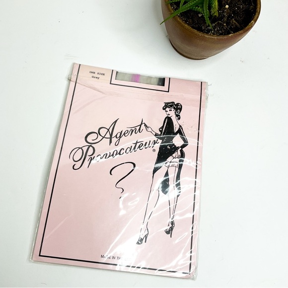 Agent Provocateur Accessories - Agent Provocateur Over-the-Knee Stockings | Grey & Pink Stripe | One Size
